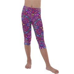 Kaleidoscope  Kids  Lightweight Velour Capri Leggings  by Sobalvarro