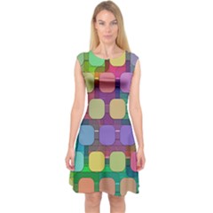 Pattern  Capsleeve Midi Dress by Sobalvarro