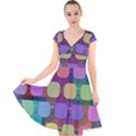 Pattern  Cap Sleeve Front Wrap Midi Dress View1