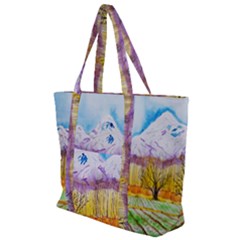 Mendoza Argentina Field Nature Zip Up Canvas Bag by Wegoenart