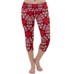 Design Pattern Texture Capri Yoga Leggings by Wegoenart