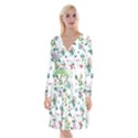 Leaves Long Sleeve Velvet Front Wrap Dress View1