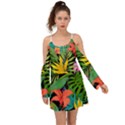 Tropical Greens Kimono Sleeves Boho Dress View1