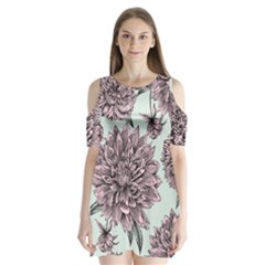 Flowers Shoulder Cutout Velvet One Piece by Sobalvarro