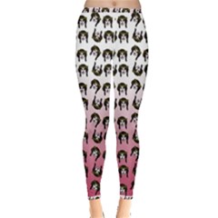 Retro Girl Daisy Chain Pattern Inside Out Leggings by snowwhitegirl