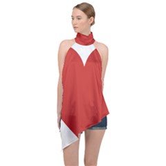 Heart Halter Asymmetric Satin Top by Lovemore