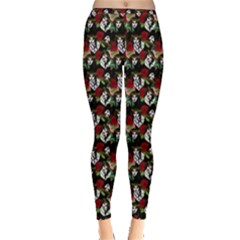 Vintage Hippie Girl Pattern Black Inside Out Leggings by snowwhitegirl