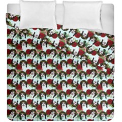 Vintage Hippie Girl Pattern Blue Duvet Cover Double Side (king Size) by snowwhitegirl