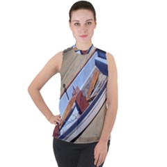 Balboa 1 2 Mock Neck Chiffon Sleeveless Top by bestdesignintheworld