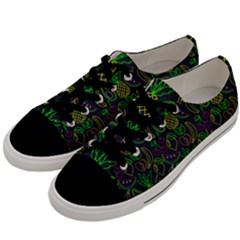 Neon Fruit Seamless Pattern Men s Low Top Canvas Sneakers by Vaneshart