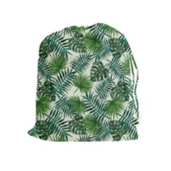 Leaves Tropical Wallpaper Foliage Drawstring Pouch (xl) by Vaneshart