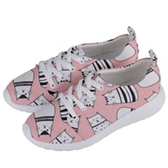 Cute Cats Cartoon Seamless Pattern Women s Lightweight Sports Shoes by Vaneshart