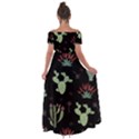 Cartoon African Cactus Seamless Pattern Off Shoulder Open Front Chiffon Dress View2