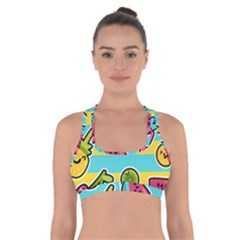 Summer Fruits Patterns Cross Back Sports Bra by Vaneshart