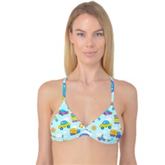 Transport Toy Seamless Pattern Reversible Tri Bikini Top by Vaneshart