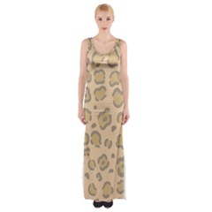 Leopard Print Thigh Split Maxi Dress by Sobalvarro
