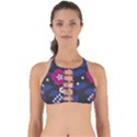 Vector Seamless Flower And Leaves Pattern Perfectly Cut Out Bikini Top View1