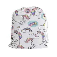 Cute Unicorns With Magical Elements Vector Drawstring Pouch (2xl) by Sobalvarro