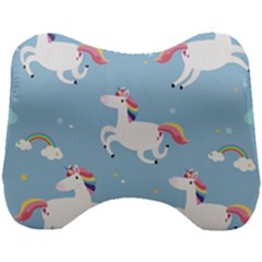 Unicorn Seamless Pattern Background Vector (2) Head Support Cushion by Sobalvarro