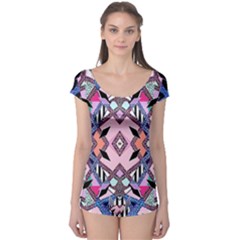 Marble Texture Print Fashion Style Patternbank Vasare Nar Abstract Trend Style Geometric Boyleg Leotard  by Sobalvarro