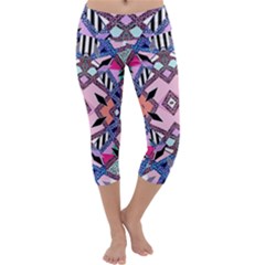 Marble Texture Print Fashion Style Patternbank Vasare Nar Abstract Trend Style Geometric Capri Yoga Leggings by Sobalvarro