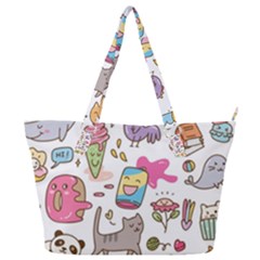 Set Kawaii Doodles Full Print Shoulder Bag by Vaneshart