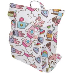 Set Kawaii Doodles Buckle Up Backpack by Vaneshart