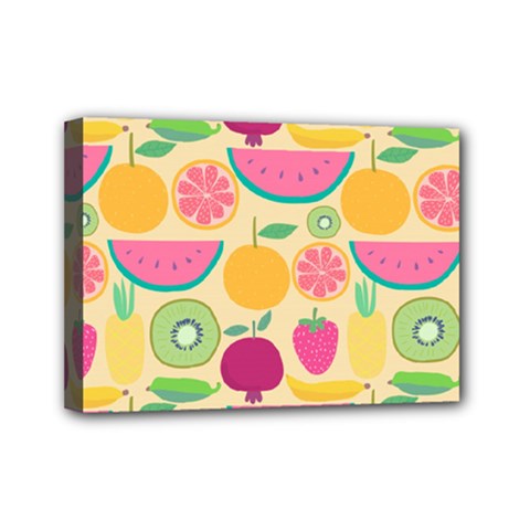 Seamless Pattern With Fruit Vector Illustrations Gift Wrap Design Mini Canvas 7  X 5  (stretched) by Vaneshart