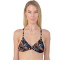 Trend Seamless Pattern With Colorful Tropical Leaves Plants Brown Background Reversible Tri Bikini Top View1