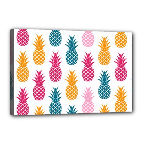 Tropic Fruit Pineapple Seamless Pattern Design Vector Illustration Canvas 18  X 12  (stretched) by Vaneshart