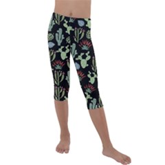 Cute Africa Seamless Pattern Kids  Lightweight Velour Capri Leggings  by Vaneshart