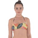 Tropical Seamless Pattern With Exotic Palm Leaves Halter Bandeau Bikini Top View1