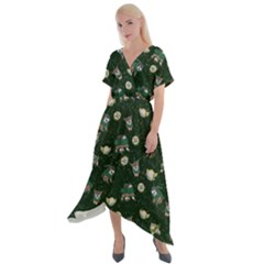 Grass Love Cross Front Sharkbite Hem Maxi Dress by Mezalola