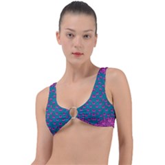 Field Of Flowers Decorative Ring Detail Bikini Top by pepitasart