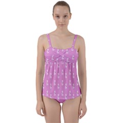 Skeleton Pink Twist Front Tankini Set by snowwhitegirl