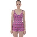 Carnation Pattern Pink Tie Front Two Piece Tankini View1