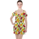 Watermelon Pattern Se Fruit Summer Ruffle Cut Out Chiffon Playsuit View1