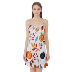 Pattern Pumpkins Autumn Satin Night Slip by Vaneshart