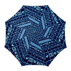 Apps Social Media Networks Internet Golf Umbrellas by Vaneshart