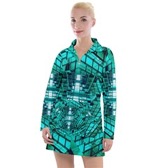 Texture Building Structure Pattern Women s Long Sleeve Casual Dress by Vaneshart