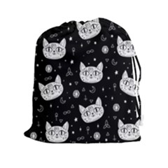 Gothic Cat Drawstring Pouch (2xl) by Valentinaart