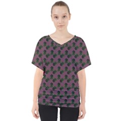Black Rose Mauve V-neck Dolman Drape Top by snowwhitegirl