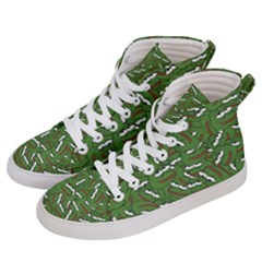 Pepe The Frog Face Pattern Green Kekistan Meme Women s Hi-top Skate Sneakers by snek