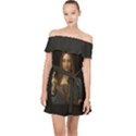 Salvator Mundi Leonardo DaVindi 1500 Jesus Christ Savior of the World Original Paint Most expensive in the world Off Shoulder Chiffon Dress View1