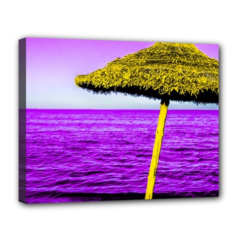 Pop Art Beach Umbrella Canvas 14  X 11  (stretched) by essentialimage