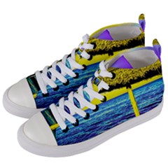 Pop Art Beach Umbrella  Women s Mid-top Canvas Sneakers by essentialimage