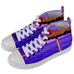Pop Art Beach Umbrella  Women s Mid-top Canvas Sneakers by essentialimage