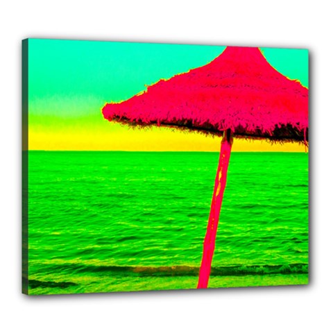 Pop Art Beach Umbrella Canvas 24  X 20  (stretched) by essentialimage