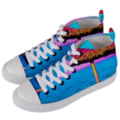 Pop Art Beach Umbrella  Women s Mid-top Canvas Sneakers by essentialimage