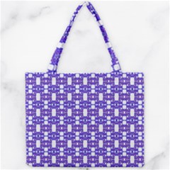 Purple  White  Abstract Pattern Mini Tote Bag by BrightVibesDesign